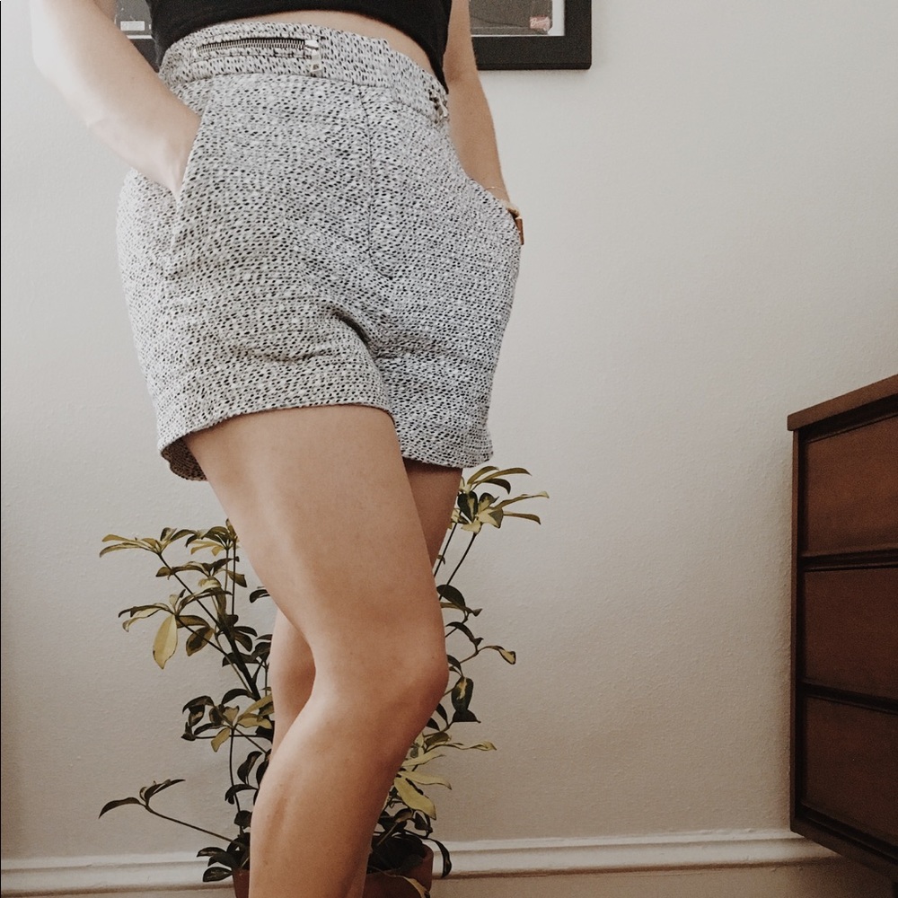 High waisted patterned shorts